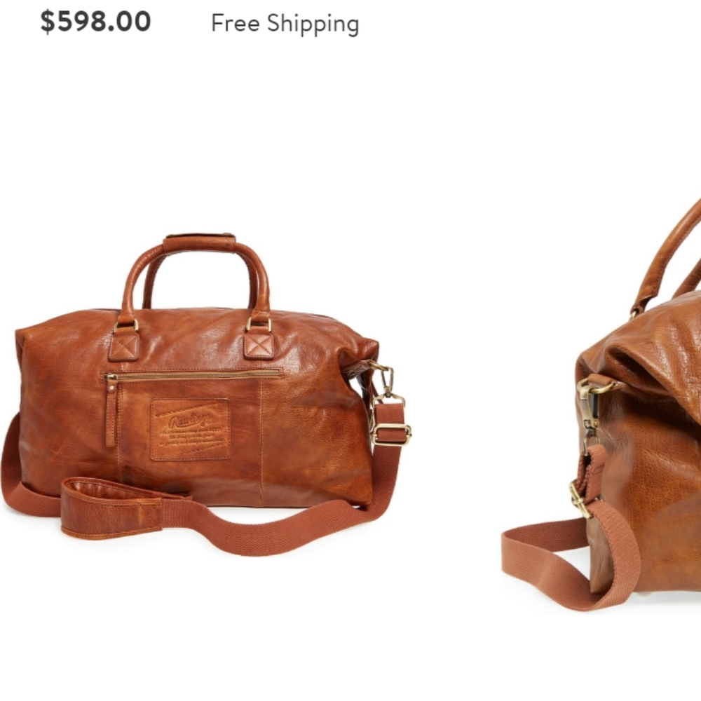 Rawlings trademark leather duffel bag